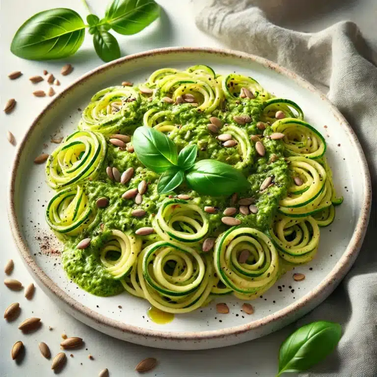 Cuisine Veggie : pesto de courgettes aux graines de tournesol pour les crudivores